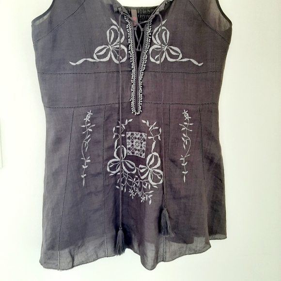 Wrap Tops - EUC EMBROIDERED WRAP TOP